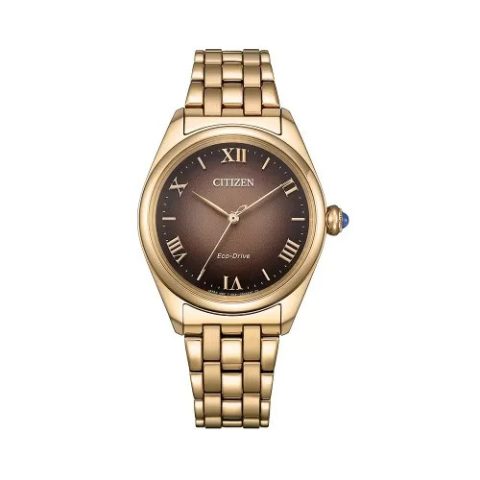 Đồng hồ Citizen Eco-Drive nữ L EM1143-81Z 33mm mặt nâu sang trọng