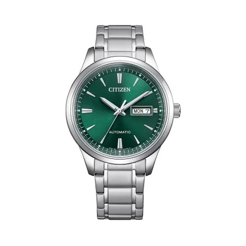 Đồng hồ nam Citizen Mechanical dây kim loại NY4058-79X mặt xanh lá