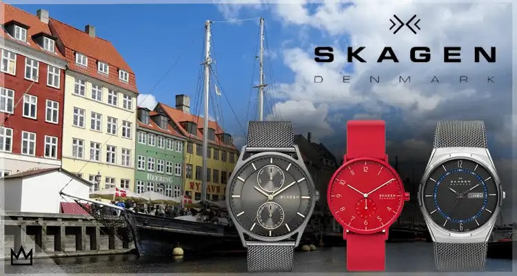 Logo và biểu tượng thương hiệu đồng hồ Skagen, phản ánh di sản Đan Mạch.