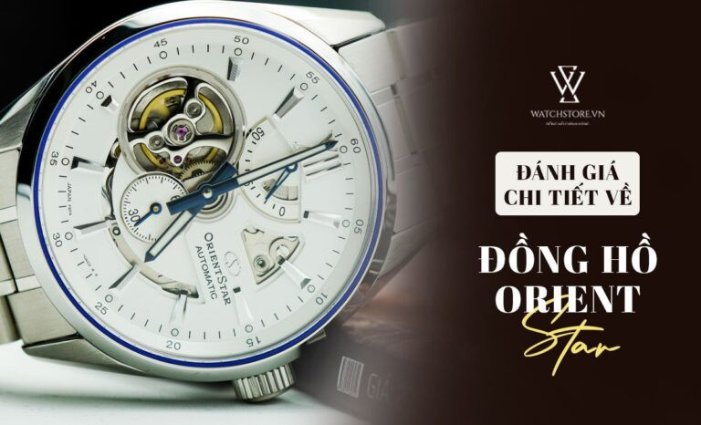 Đồng hồ Orient Star vàng hồng và mặt số trắng tinh tế