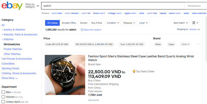 Nắm vững thông tin sản phẩm trước khi đấu giá đồng hồ trên eBay thành công