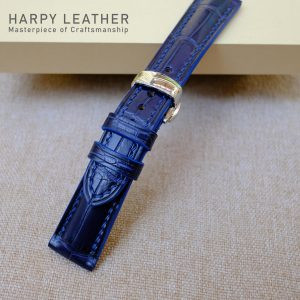 Dây da đồng hồ cá sấu handmade với vân da tự nhiên và đường may tỉ mỉ