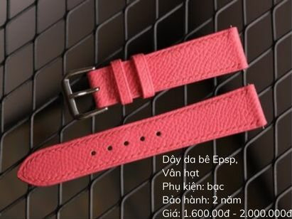 Dây da Epsom màu xanh đậm với các đường may thẳng tắp