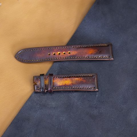 Dây da đồng hồ thủ công cao cấp Patina