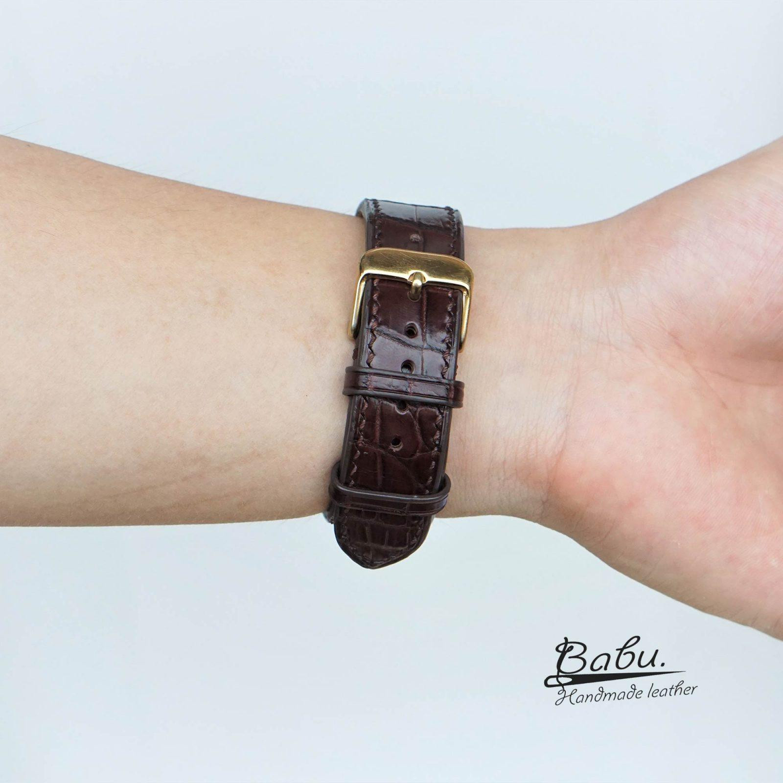 Dây da đồng hồ Rolex xịn làm từ da cá sấu cao cấp