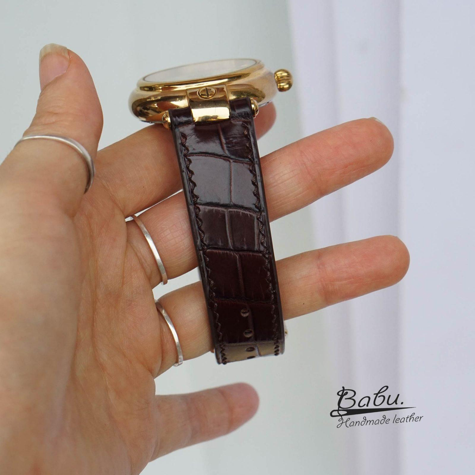 Dây da đồng hồ Rolex và DW cao cấp làm từ da cá sấu
