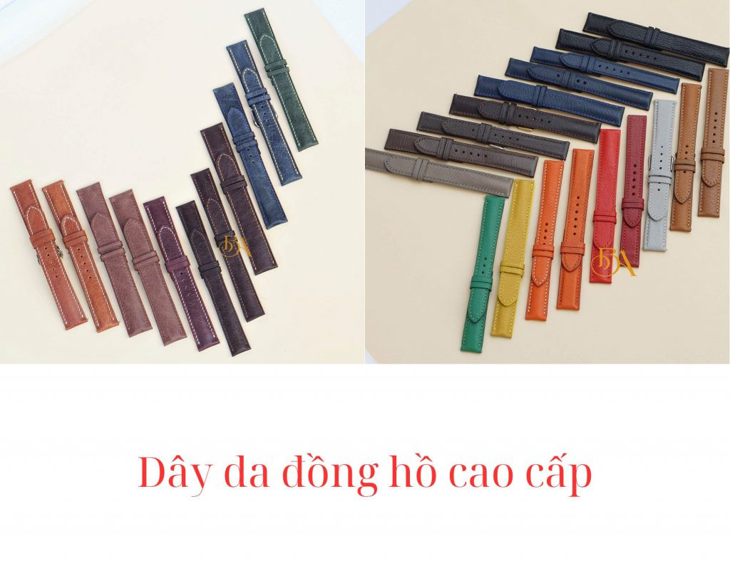 Các mẫu dây da đồng hồ bò và da dê cao cấp từ xưởng sản xuất