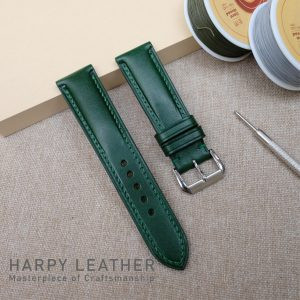 Dây đồng hồ dây da màu xanh lá cây handmade từ da Buttero Italy