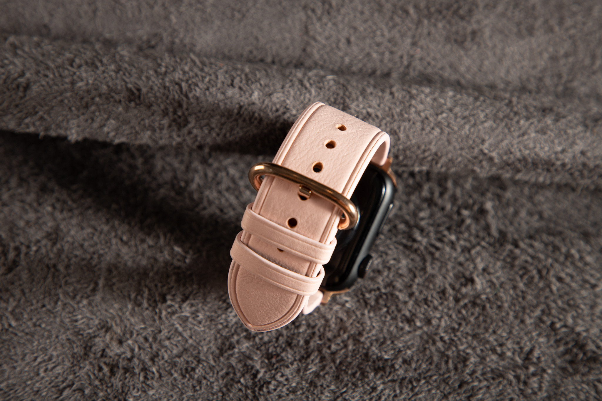 Dây da Apple Watch Tocroco màu hồng phấn