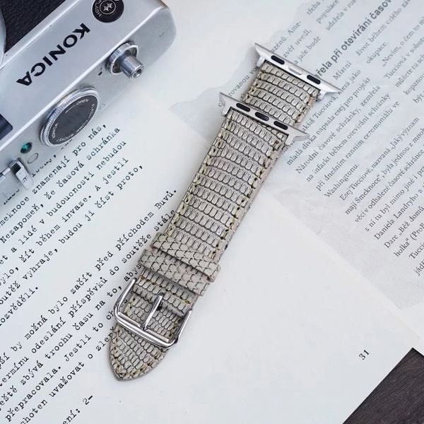 Dây đồng hồ handmade Hà Nội cho Apple Watch, da kỳ đà độc đáo