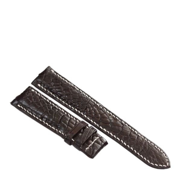 Dây đồng hồ handmade từ da cá sấu may tay đẳng cấp, mã 1126