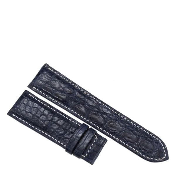 Dây đồng hồ handmade Hà Nội từ da cá sấu đen, sang trọng, mã 1128