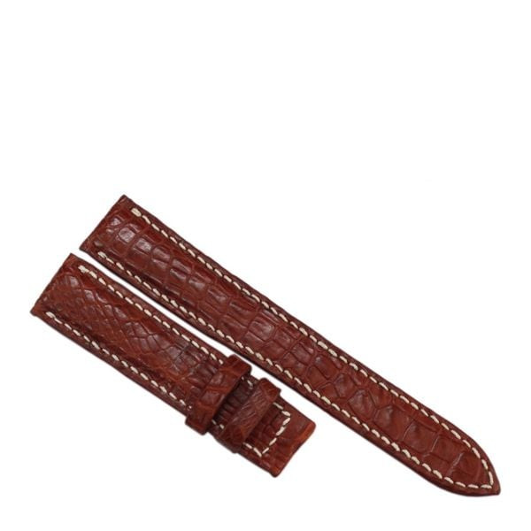 Dây đồng hồ da cá sấu handmade may thủ công tinh tế, mã 1127