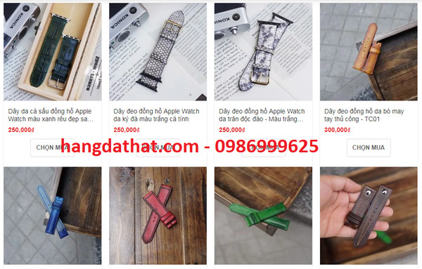 Cửa hàng trưng bày các mẫu dây đồng hồ da handmade đa dạng tại Hà Nội