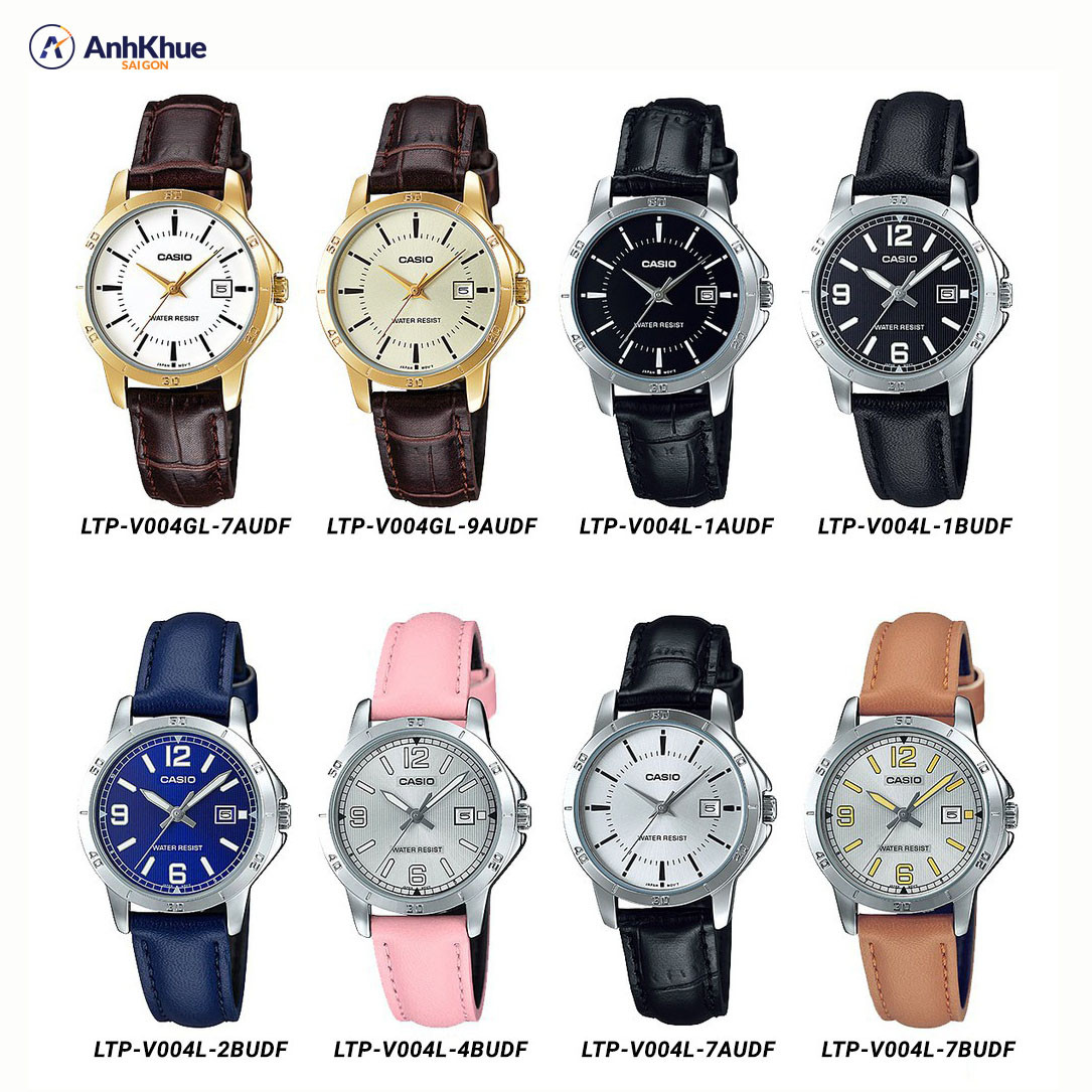 Đồng hồ Casio nữ dây da LTP-V004L năng động cá tính