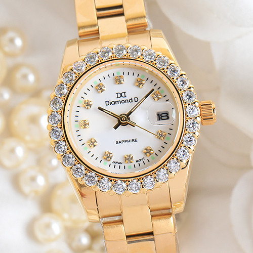 Đồng hồ nữ Diamond D DM8704L5IG, một lựa chọn đồng hồ nữ phong cách với mặt kính tráng Sapphire