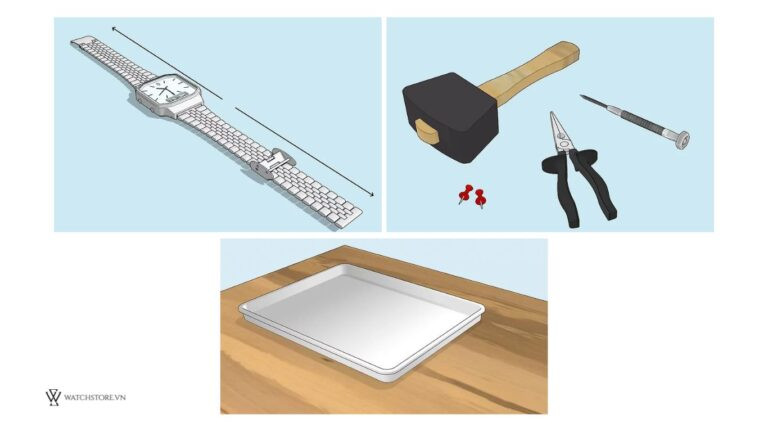 Dụng cụ cần thiết cho cách tháo kim đồng hồ đeo tay
