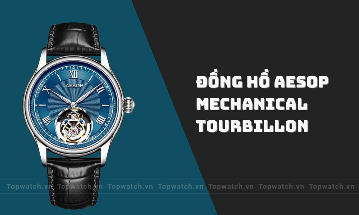 Đồng hồ Aesop Mechanical Tourbillon với dây kim loại sáng bóng
