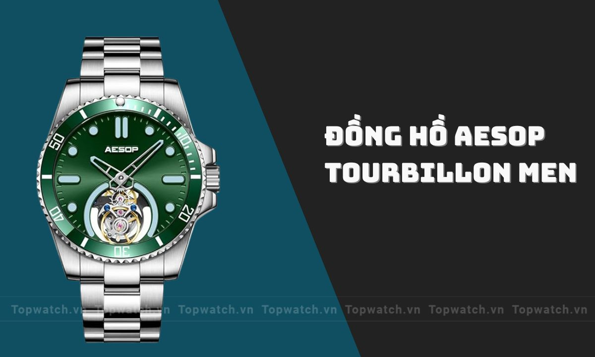 Đồng hồ Aesop Tourbillon Men với phong cách cổ điển và điểm nhấn tourbillon tại góc 6h