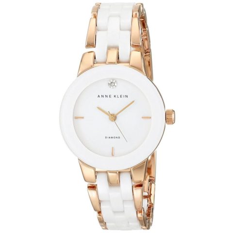Đồng hồ Anne Klein Diamond AK/1610WTRG trắng tinh tế, biểu tượng cho giá trị vượt thời gian.