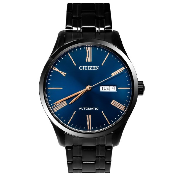 Đồng hồ Citizen nam mặt xanh NH8365-86M với mặt số xanh tương phản, bộ máy cơ tự động