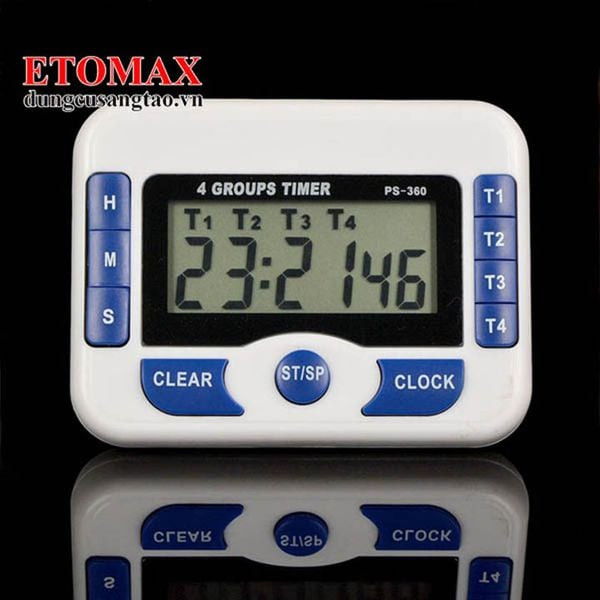 Thiết kế tiện lợi của đồng hồ hẹn giờ đếm ngược PS-360 với chân đứng và nam châm