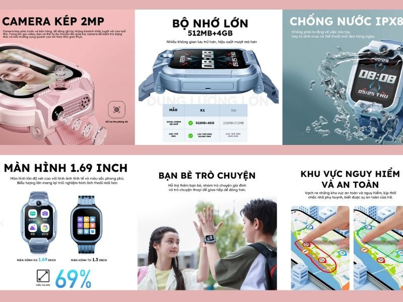 Đồng hồ thông minh KidCare K1 dành cho bé gái