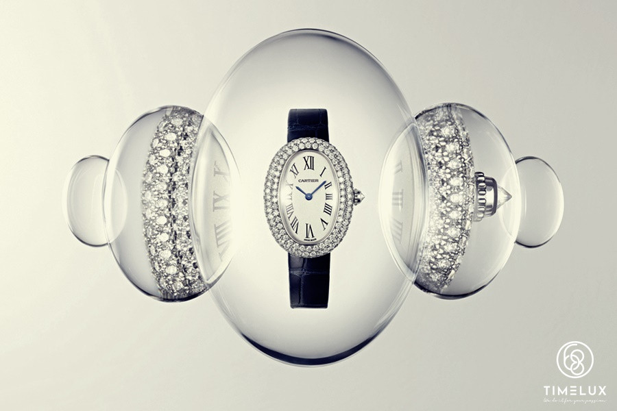 Đồng hồ Cartier nữ chính hãng Baignoire với mặt elip tinh xảo