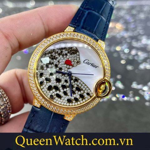 Đồng hồ Cartier đính kim cương phiên bản Ballon Bleu sang trọng