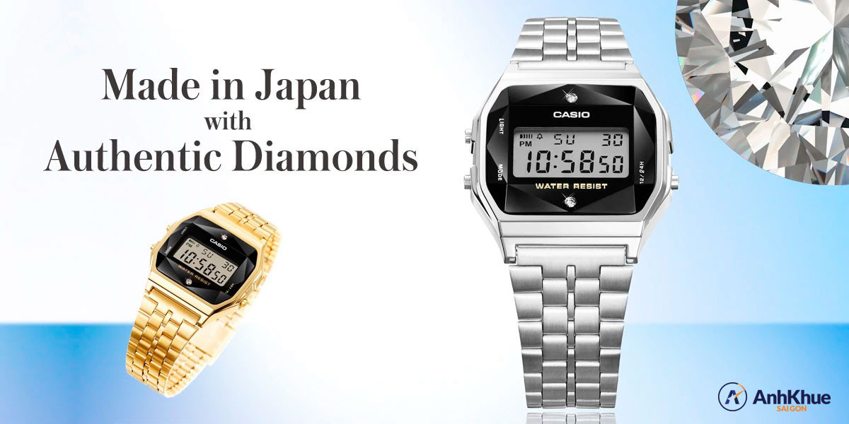Đồng hồ Casio đính kim cương chất lượng Nhật Bản với dấu ấn Made in Japan