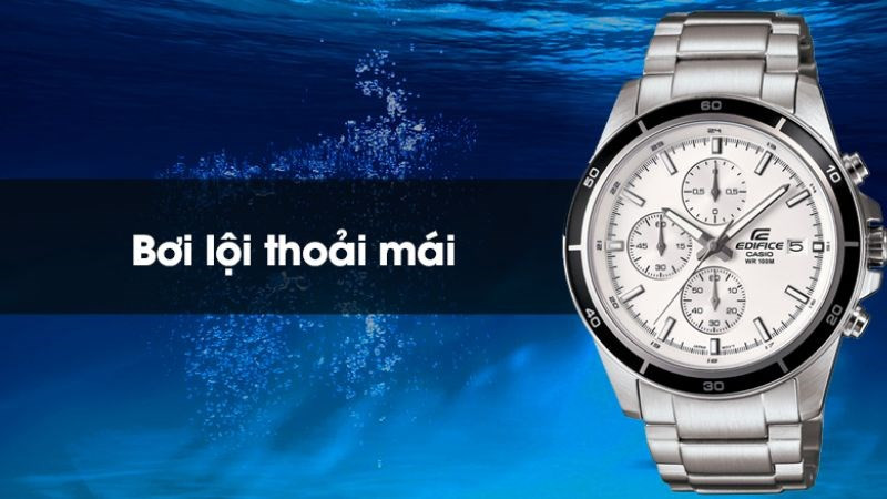 Đồng hồ Casio Edifice EFR-526D-7AVUDF với thiết kế kim loại, tích hợp tính năng Chronograph thể thao và kháng nước 10 ATM.