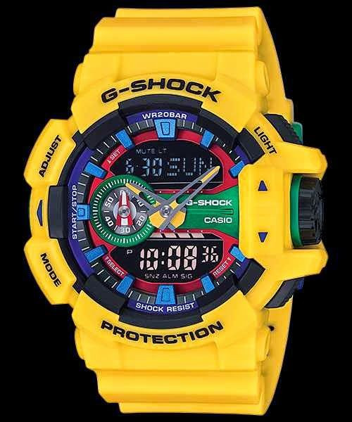 Mẫu đồng hồ Casio G-Shock GA-400 màu vàng đen nổi bật