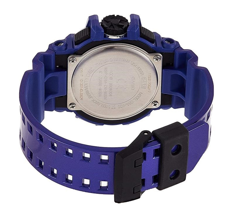 Chi tiết màn hình hiển thị tính năng của đồng hồ G-Shock GBA-400, cho thấy giao diện người dùng