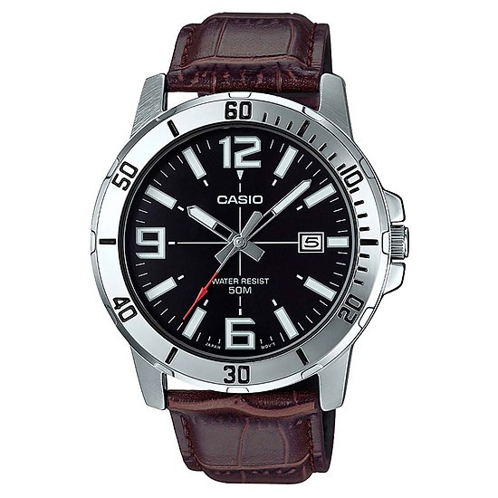 Đồng hồ Casio nam dây da MTP-VD01L-1BVUDF với mặt số lớn cá tính