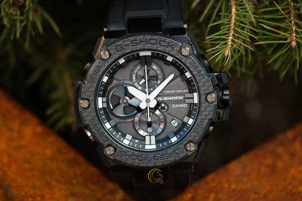 Đồng hồ điện tử Casio nữ giá rẻ G-Shock GST-B100XB viền carbon cá tính