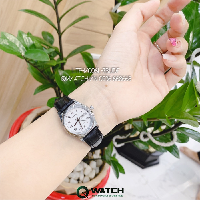 Mẫu đồng hồ Casio nữ dây da giá rẻ LTP-V006L-7BUDF phong cách cổ điển