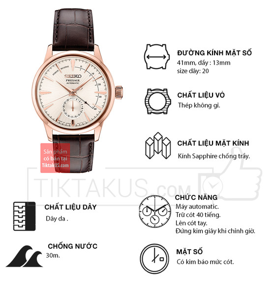 Đồng hồ nam cao cấp Seiko Presage SSA346J1 Automatic Made in Japan, mặt số tinh xảo