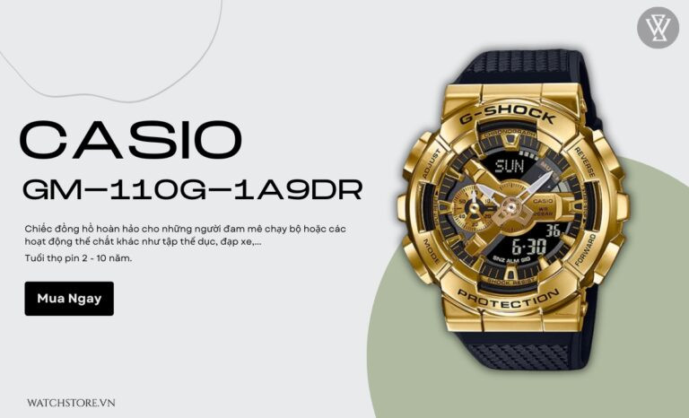 đồng hồ Casio GM-110G-1A9DR cho dân chạy bộ, thiết kế chắc chắn