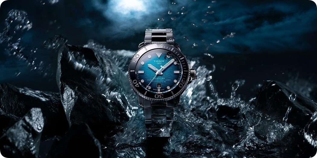 Đồng hồ Tissot Seastar minh họa khả năng chống nước 100m