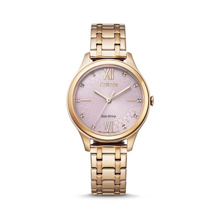 Mẫu đồng hồ Citizen nữ EM0503-75X mặt số hồng quyến rũ với công nghệ Eco-Drive