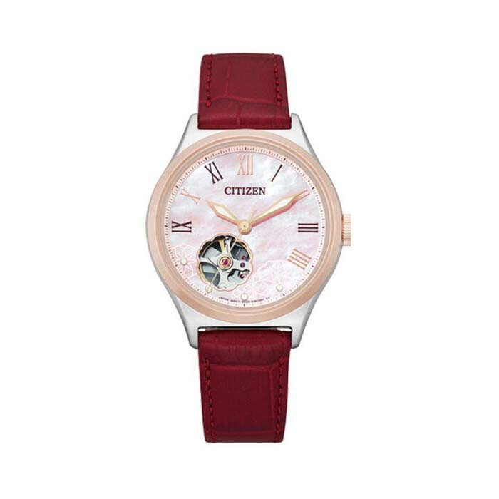 Đồng hồ Citizen WR100 nữ dây da đỏ