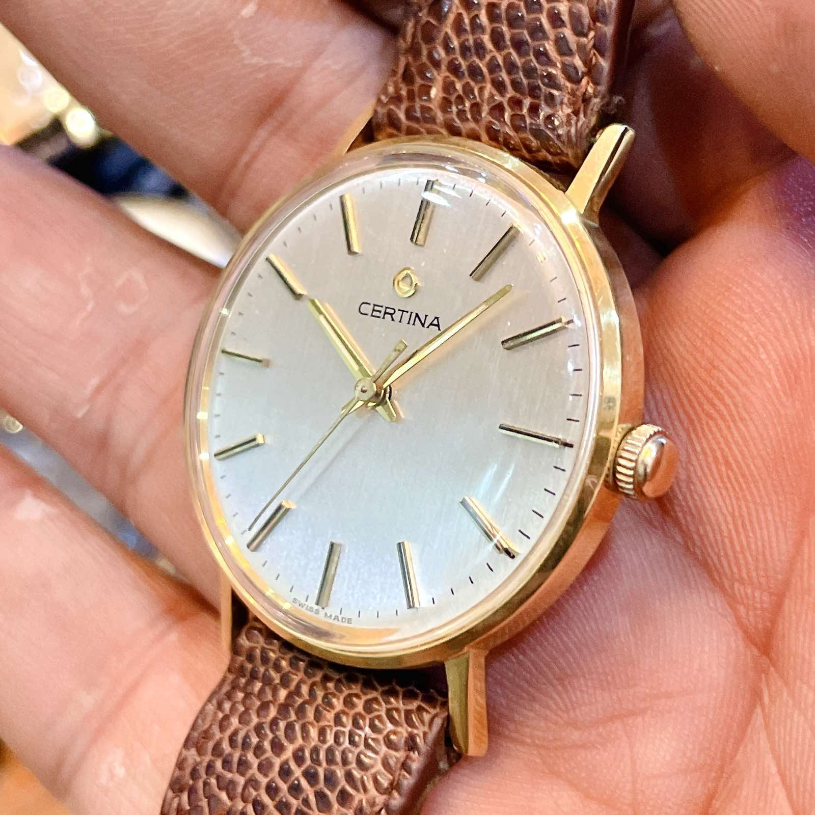 Góc nhìn tổng thể đồng hồ Certina vàng đúc 18K chính hãng Thụy Sĩ