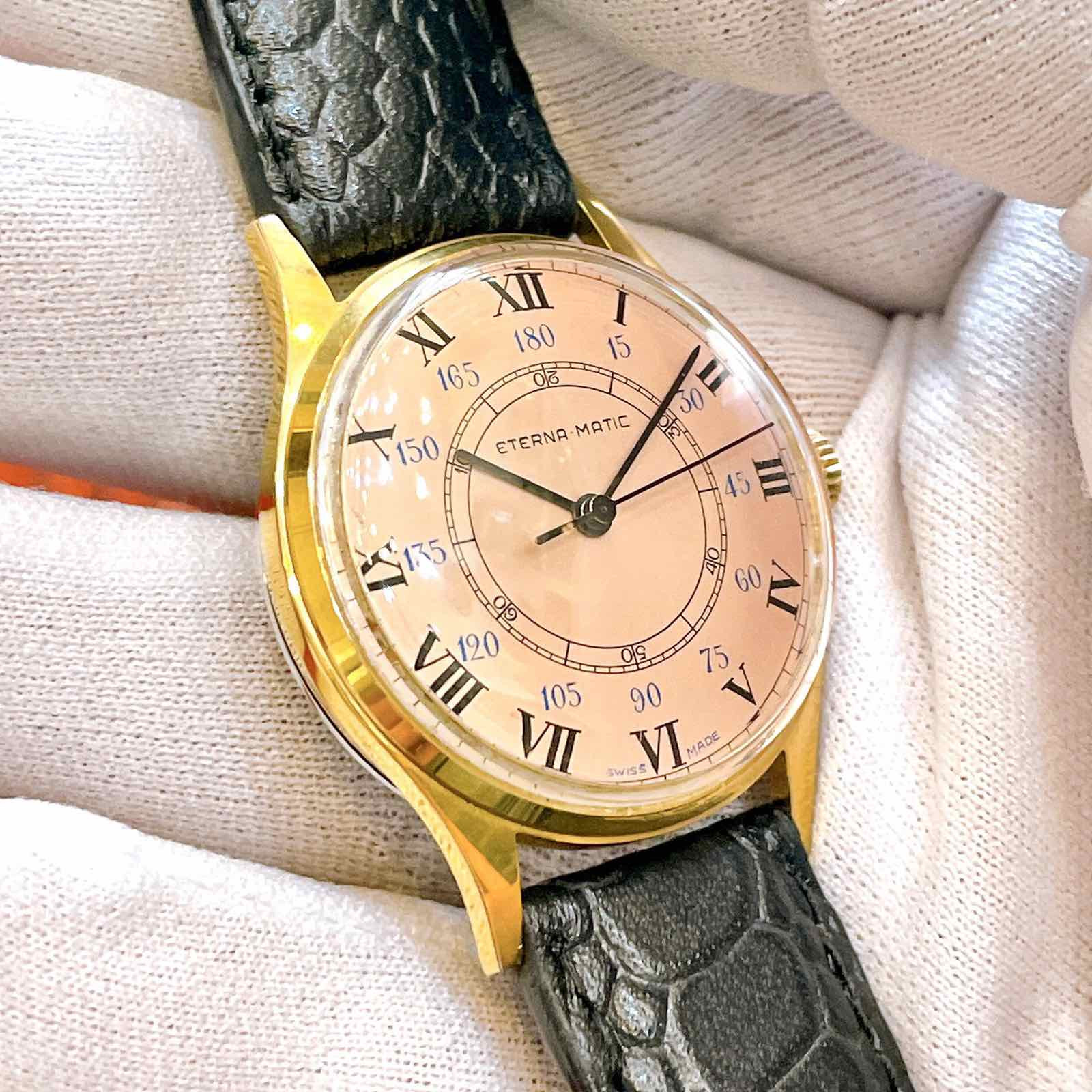 Đồng hồ Eterna Matic với vỏ mạ vàng 18K