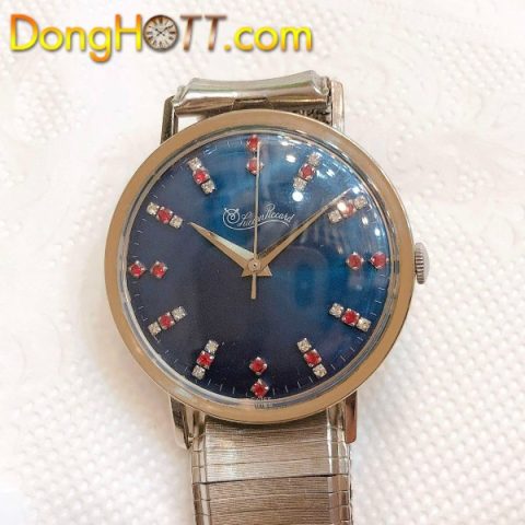 Đồng hồ Lucien Piccard chính hãng cổ điển, vỏ vàng trắng 14K nguyên khối Thụy Sĩ