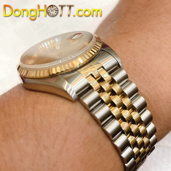 Mẫu đồng hồ Rolex automatic chính hãng mặt vàng phù hợp cho cả nam và nữ