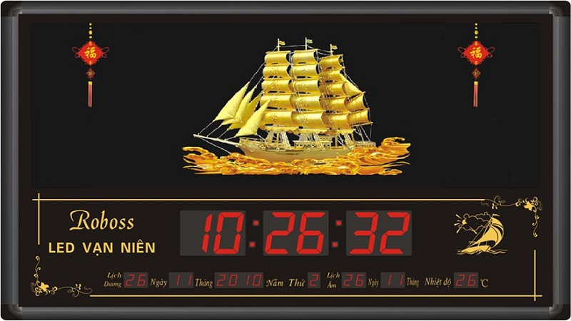 Đồng hồ điện tử treo tường hiển thị LED rõ nét