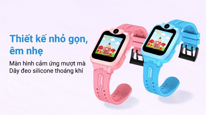 Đồng hồ định vị trẻ em Masstel Smart Hero 5 màu xanh trên tay bé