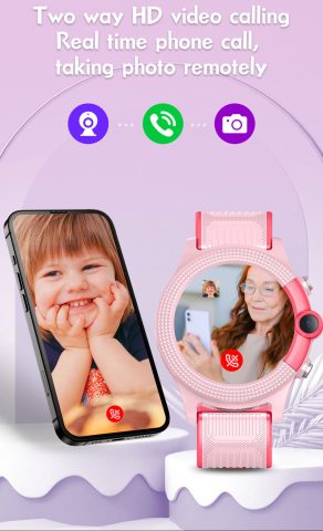 Đồng hồ thông minh định vị G360-E5 màu xanh trên cổ tay bé, minh họa tính năng gọi điện và chống nước của đồng hồ gọi điện trẻ em.