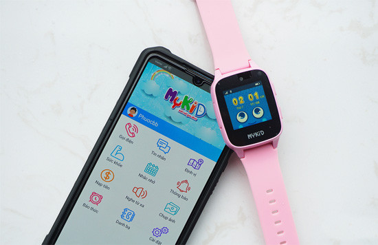 Giao diện ứng dụng MyKID giúp kết nối và quản lý đồng hồ định vị