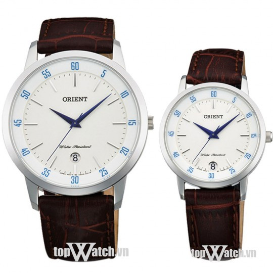 Mẫu đồng hồ đôi Orient FUNG5004W0 và FUNG6005W0, đại diện cho đồng hồ đôi đẹp Hà Nội phong cách hiện đại